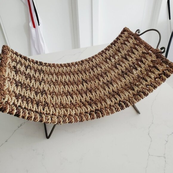 Vintage Large WovenWhicker Boho Newspaper Magazine Storage Basket Cottage - Picture 3 of 6